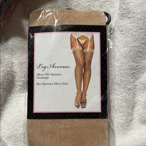 Leg Avenue Nude Micro Net Spandex Stockings